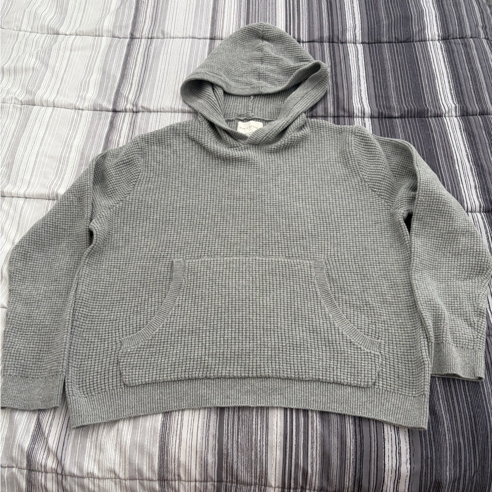 Sun + Stone Heather Gray Knit Hoodie